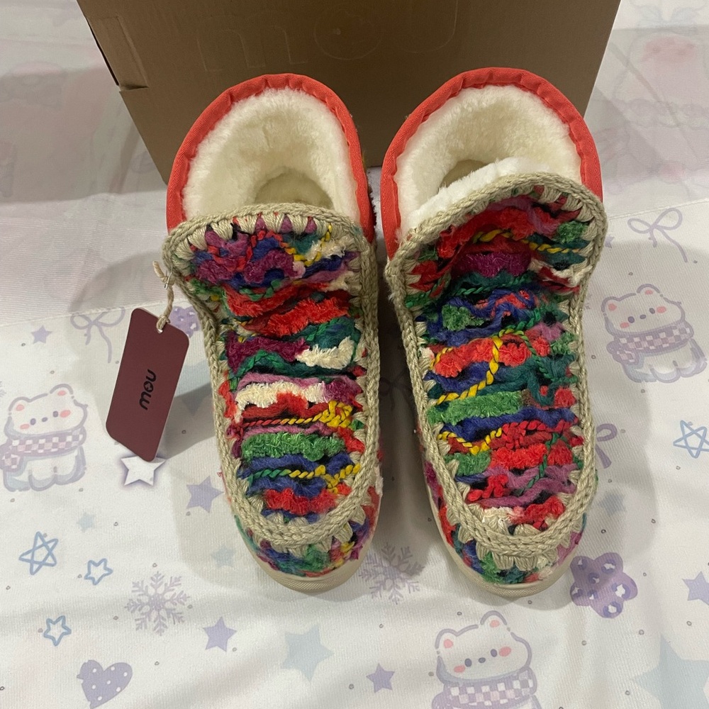 Mou Women's Multicolor Cozy Slip-On Moccasin Slippers